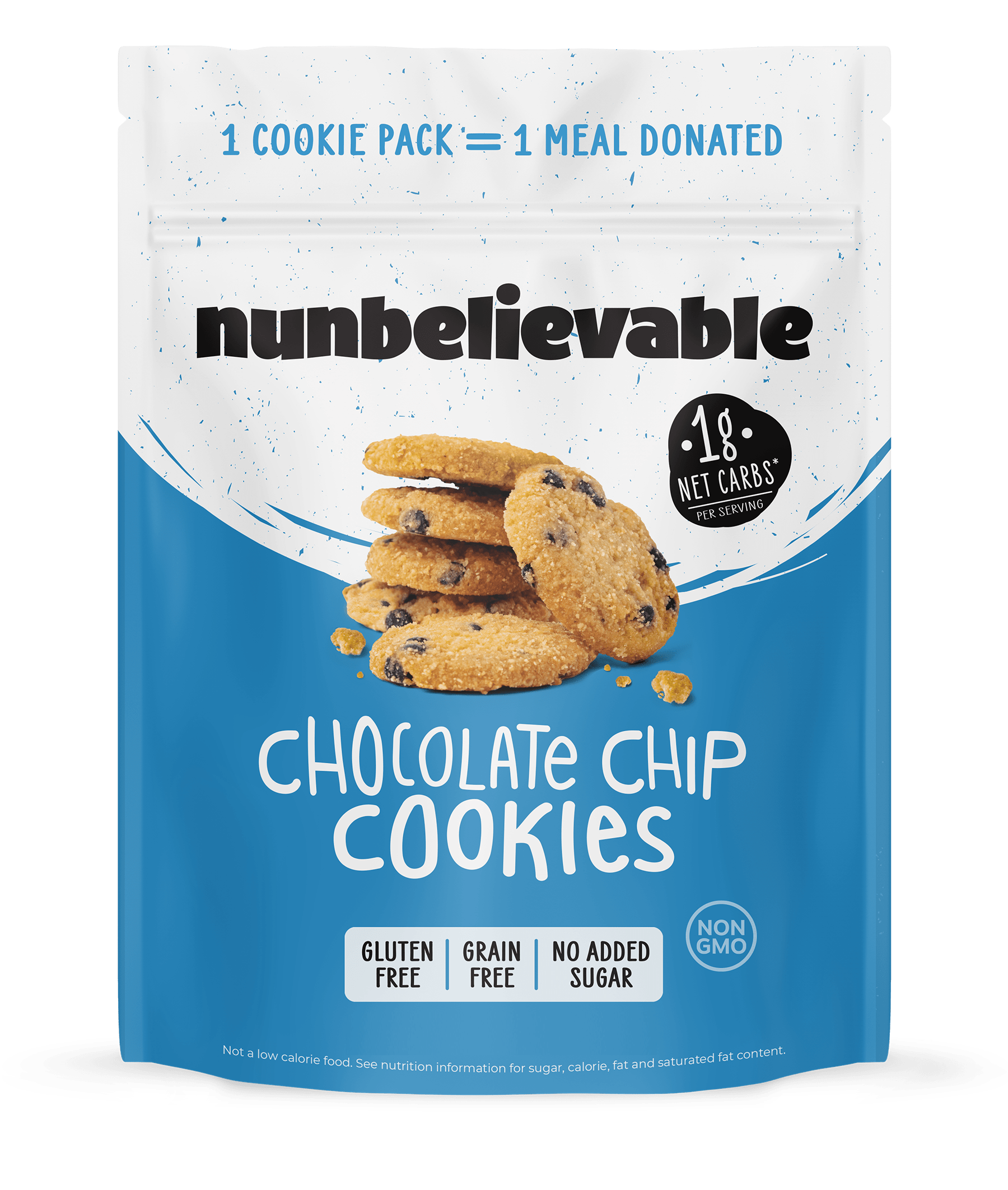 Nunbelievable 6-Pack Chocolate Chip Cookies (Low Carb, No Sugar Added, Gluten Free)