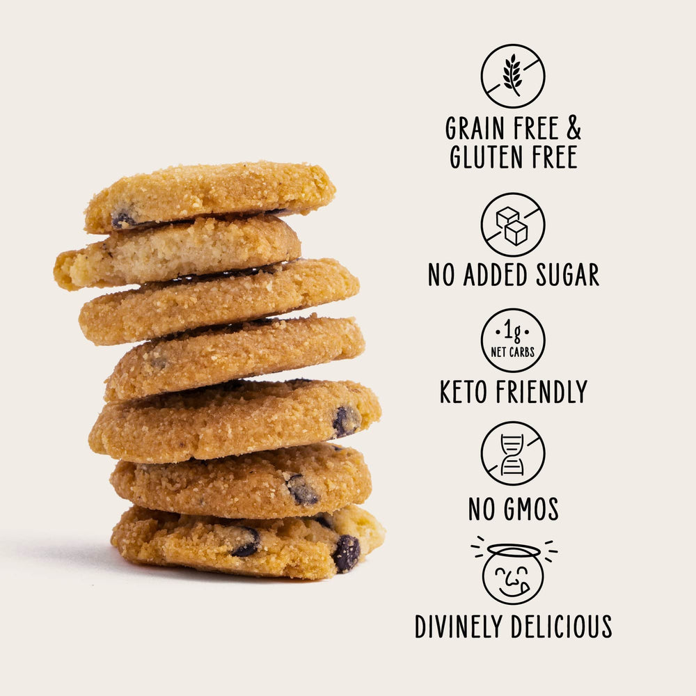 Chocolate Chip Cookies (Low Carb, No Sugar Added, Gluten Free)
