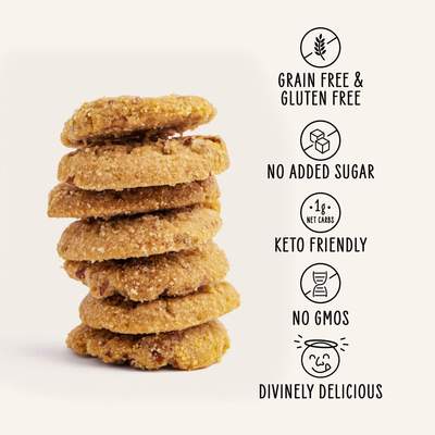 Nunbelievable Low Carb Keto Cookies Pecan Sandy, Keto Snacks Zero Carb Healthy Cookies, Sugar Free 3.4oz Low Carb Snacks Ideal For Weight Loss Or Diabetic Diet - Gluten Free, Grain Free, Non GMO, No Artificial Flavors